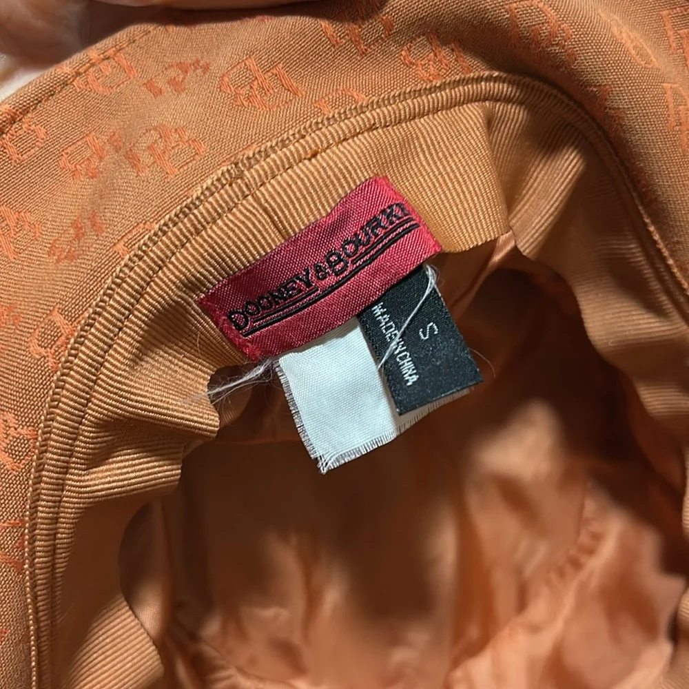 Vintage Dooney & Bourke Orange Bucket Y2K Hat Monogram Logo - Size Small